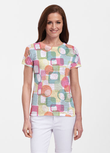 Mandala Geo (13495) ~ Sheer Short Sleeve Crew Shirt