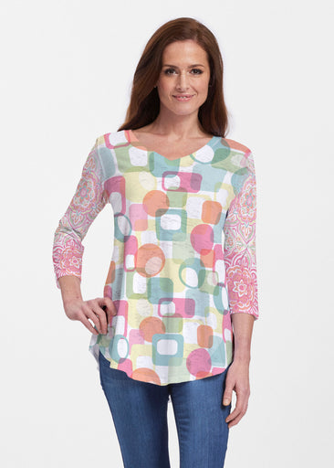 Mandala Geo (13495) ~ Signature V-neck Flowy Tunic