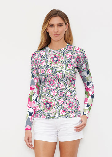 Mandala Geo Blue (13503) ~ Long Sleeve Rash Guard