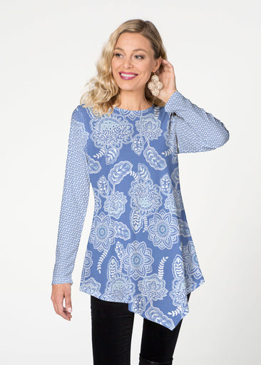 Floral Sunshine (13533) ~ Asymmetrical French Terry Tunic
