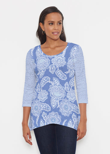 Floral Sunshine (13533) ~ Katherine Hi-Lo Thermal Tunic