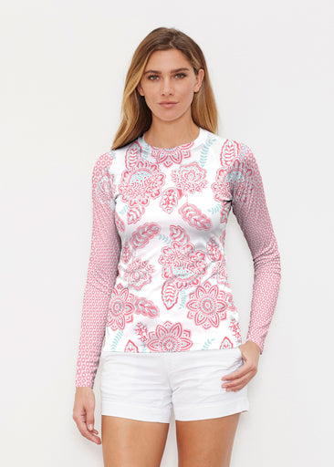 Floral Sunshine Pink (13543) ~ Long Sleeve Rash Guard
