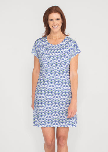Cosmo Geo (13568) ~ French Terry Short Sleeve Crew Dress