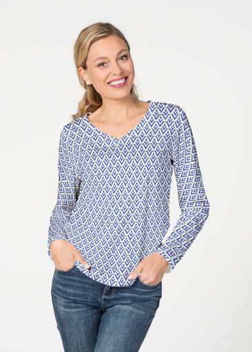 Cosmo Geo (13568) ~ French Terry V-neck Top