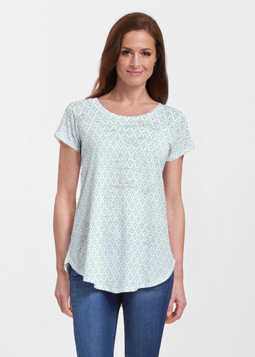 Lemon Drop (13575) ~ Short Sleeve Scoop Neck Flowy Tunic