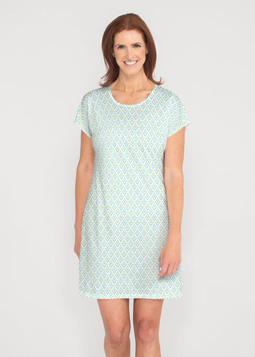 Lemon Drop (13575) ~ French Terry Short Sleeve Crew Dress