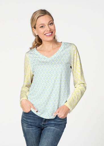 Lemon Drop (13575) ~ French Terry V-neck Top