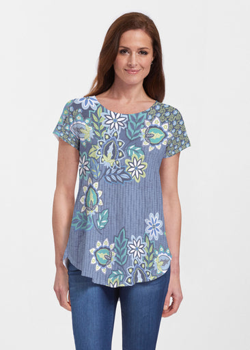 Phoebe (13581) ~ Short Sleeve Scoop Neck Flowy Tunic