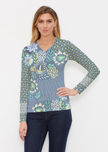 Phoebe (13581) ~ Butterknit Long Sleeve V-Neck Top