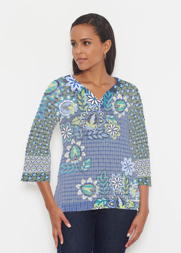 Phoebe (13581) ~ Banded 3/4 Bell-Sleeve V-Neck Tunic