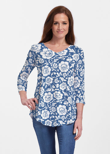 Traditional Navy (14135) ~ Signature V-neck Flowy Tunic