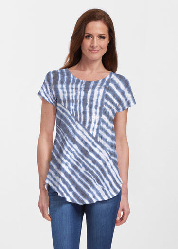 Tie-Dye Ripple (14183) ~ Signature Short Sleeve Scoop Neck Flowy Tunic