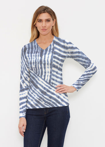 Tie-Dye Ripple (14183) ~ Butterknit Long Sleeve V-Neck Top