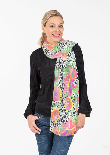 Spring Leopard (14225) ~ Banded Scarf