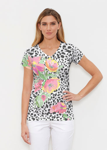 Spring Leopard (14225) ~ Signature Cap Sleeve V-Neck Shirt