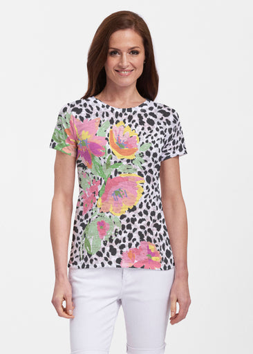 Spring Leopard (14225) ~ Sheer Short Sleeve Crew Shirt