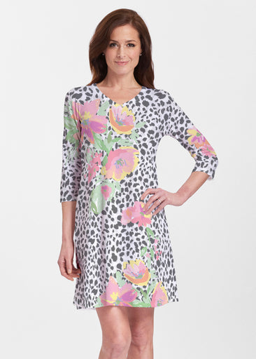 Spring Leopard (14225) ~ Classic V-neck Swing Dress