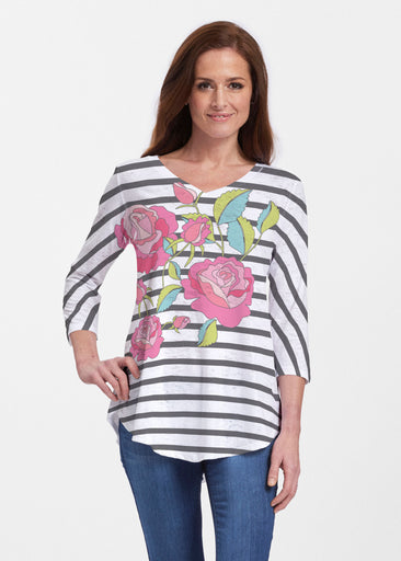 Rosie Stripe (14226) ~ Signature V-neck Flowy Tunic