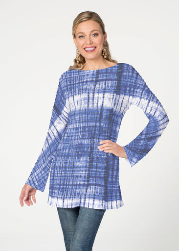 Denim Tie Dye (14230) ~ Banded Boatneck Tunic