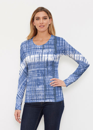 Denim Tie Dye (14230) ~ Thermal Long Sleeve Crew Shirt