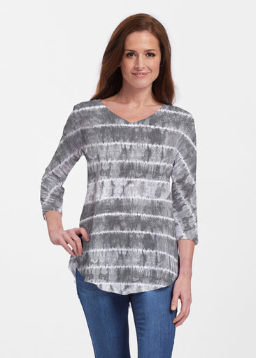 Striation Grey (14251) ~ Signature V-neck Flowy Tunic