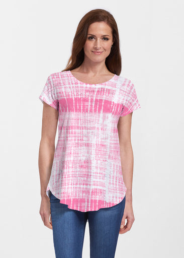 Pink Tie Dye (14254) ~ Signature Short Sleeve Scoop Neck Flowy Tunic