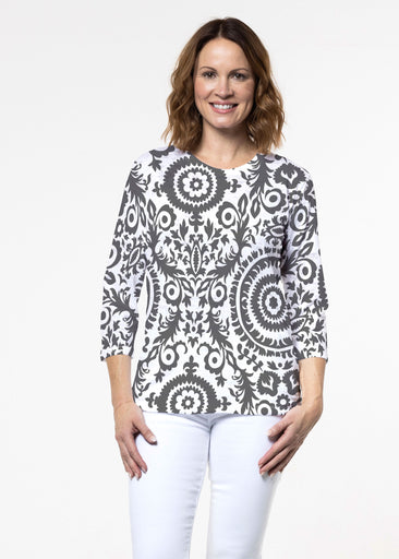 World of Swirls (14265) ~ Signature 3/4 Sleeve Crew Neck Top