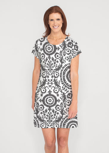 World of Swirls (14265) ~ French Terry Short Sleeve Crew Dress