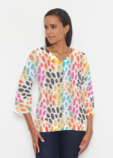 Santa Fe (14267) ~ Banded 3/4 Bell-Sleeve V-Neck Tunic