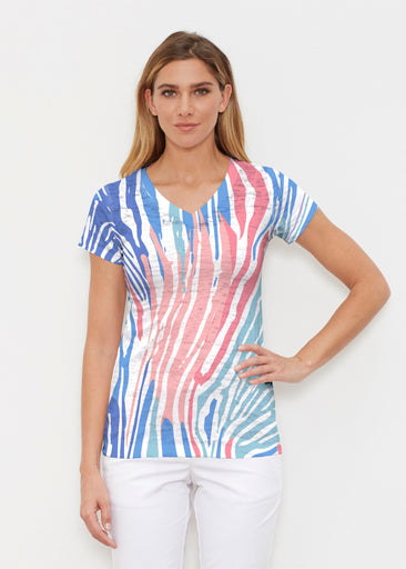 Fruity Stripes (14272) ~ Signature Cap Sleeve V-Neck Shirt