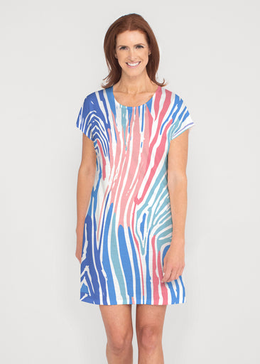 Fruity Stripes (14272) ~ French Terry Short Sleeve Crew Dress