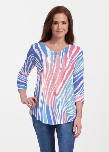 Fruity Stripes (14272) ~ V-neck Flowy Tunic