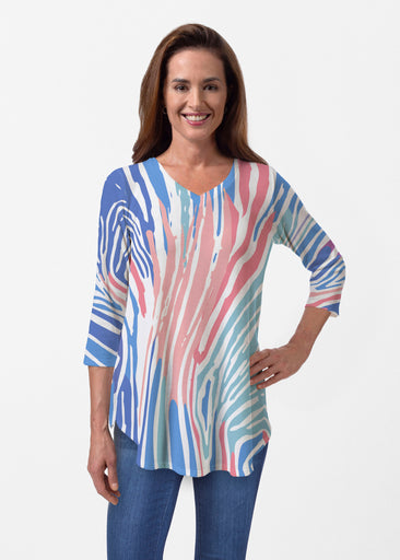 Fruity Stripes (14272) ~ Butterknit V-neck Flowy Tunic