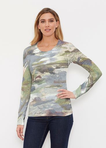 Landscape Green (15033) ~ Thermal Long Sleeve Crew Shirt