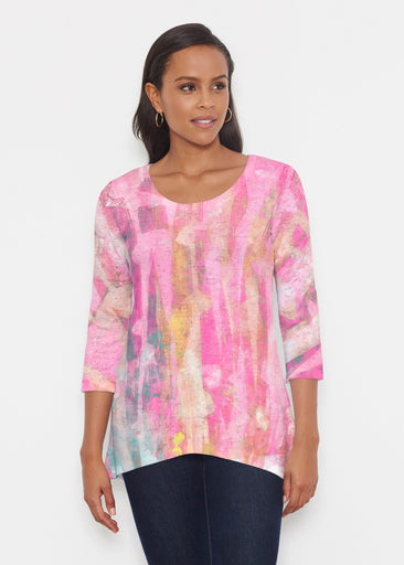 Tiki Pink (15040) ~ Katherine Hi-Lo Thermal Tunic