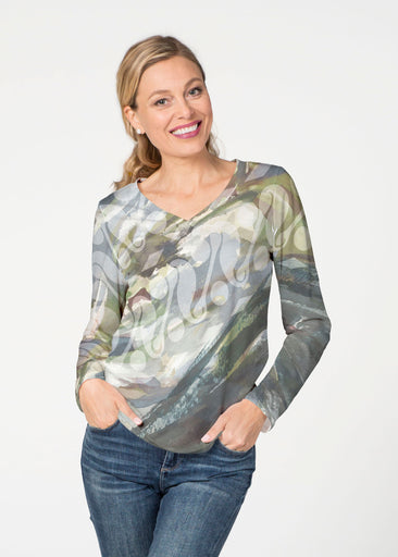 Annaleise (15055) ~ French Terry V-neck Top