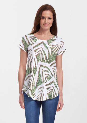 Lush Jaguar (16151) ~ Signature Short Sleeve Scoop Neck Flowy Tunic