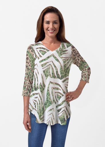 Lush Jaguar (16151) ~ Butterknit V-neck Flowy Tunic