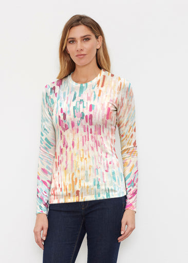 Rainbow Rain (16227) ~ Butterknit Long Sleeve Crew Top