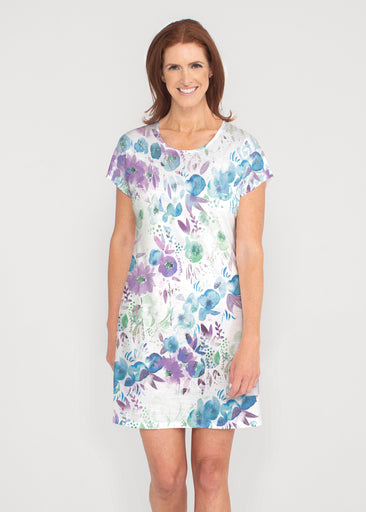 Violet (16228) ~ French Terry Short Sleeve Crew Dress