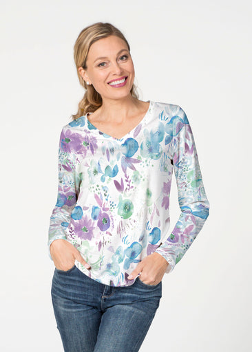 Violet (16228) ~ French Terry V-neck Top