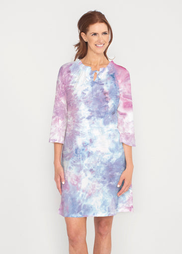 Boho Ice (16230) ~ Gathered Neck Bell Sleeve Dress