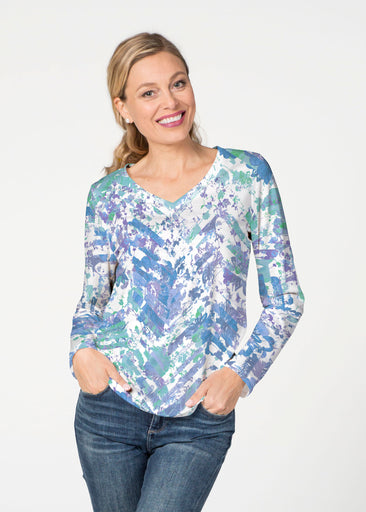 Capizee (16231) ~ French Terry V-neck Top