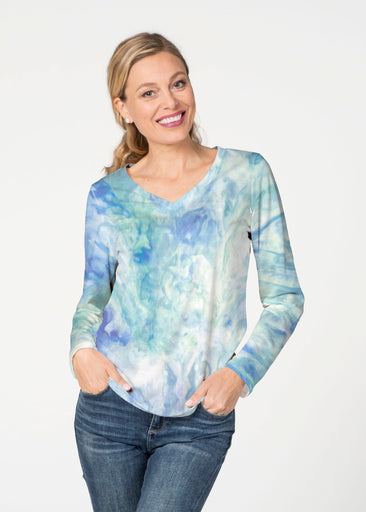 Francesca (16249) ~ French Terry V-neck Top