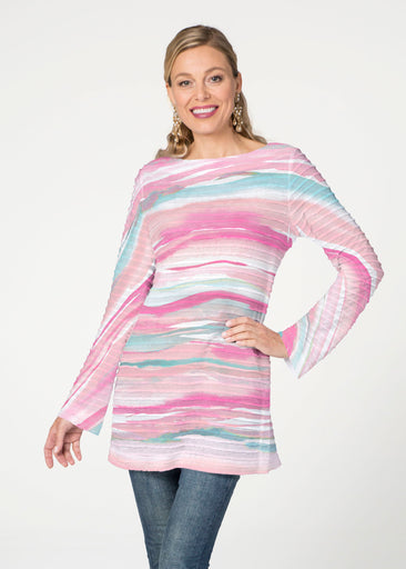 Sand Dunes Pink (16250) ~ Banded Boatneck Tunic
