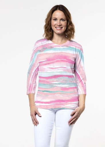 Sand Dunes Pink (16250) ~ Signature 3/4 Sleeve Crew Neck Top