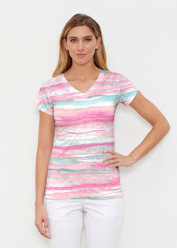 Sand Dunes Pink (16250) ~ Signature Cap Sleeve V-Neck Shirt