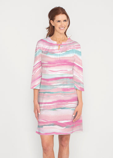 Sand Dunes Pink (16250) ~ Gathered Neck Bell Sleeve Dress