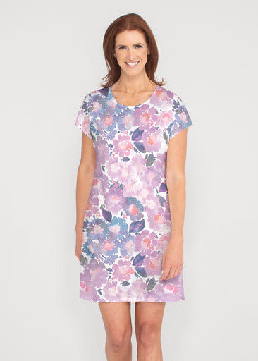 Lilac (16255) ~ French Terry Short Sleeve Crew Dress