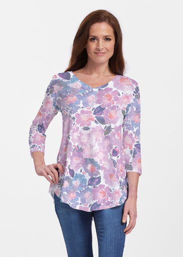 Lilac (16255) ~ V-neck Flowy Tunic